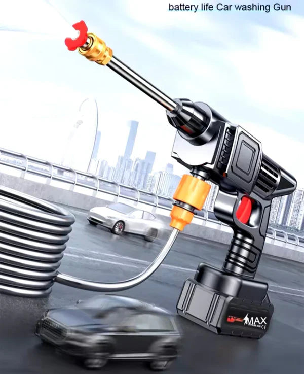 Double Battery Car Washer Gun -                 مسدس غسيل سيارات ببطاريتين